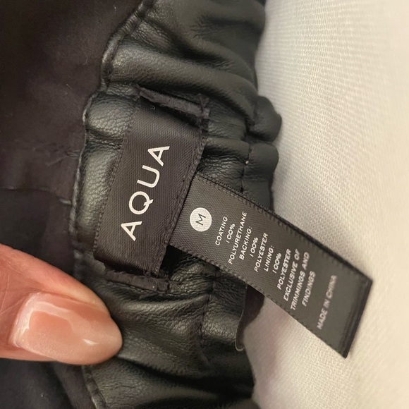 Aqua -Black Faux Leather Paperbag Waist Shorts - Picture 11 of 11